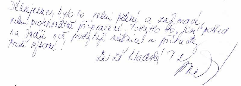 Děkujeme, bylo to velmi pěkné a zajímavé, velmi profesionálně připravené. Poskytlo to "jiný" pohled na Indii, než poskytují učebnice a příručky.<br/>Prostě výborné.